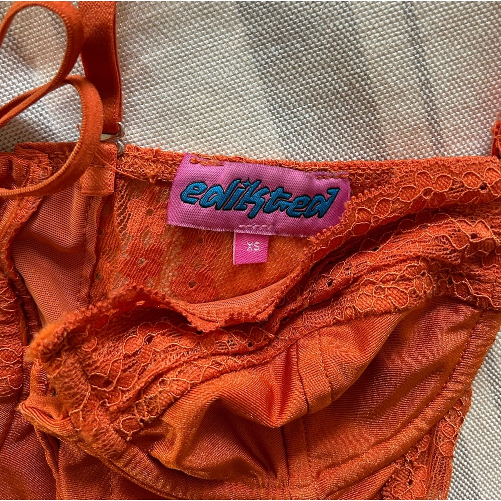 Edikted Orange Lace Corset Top - Picture 3 of 3